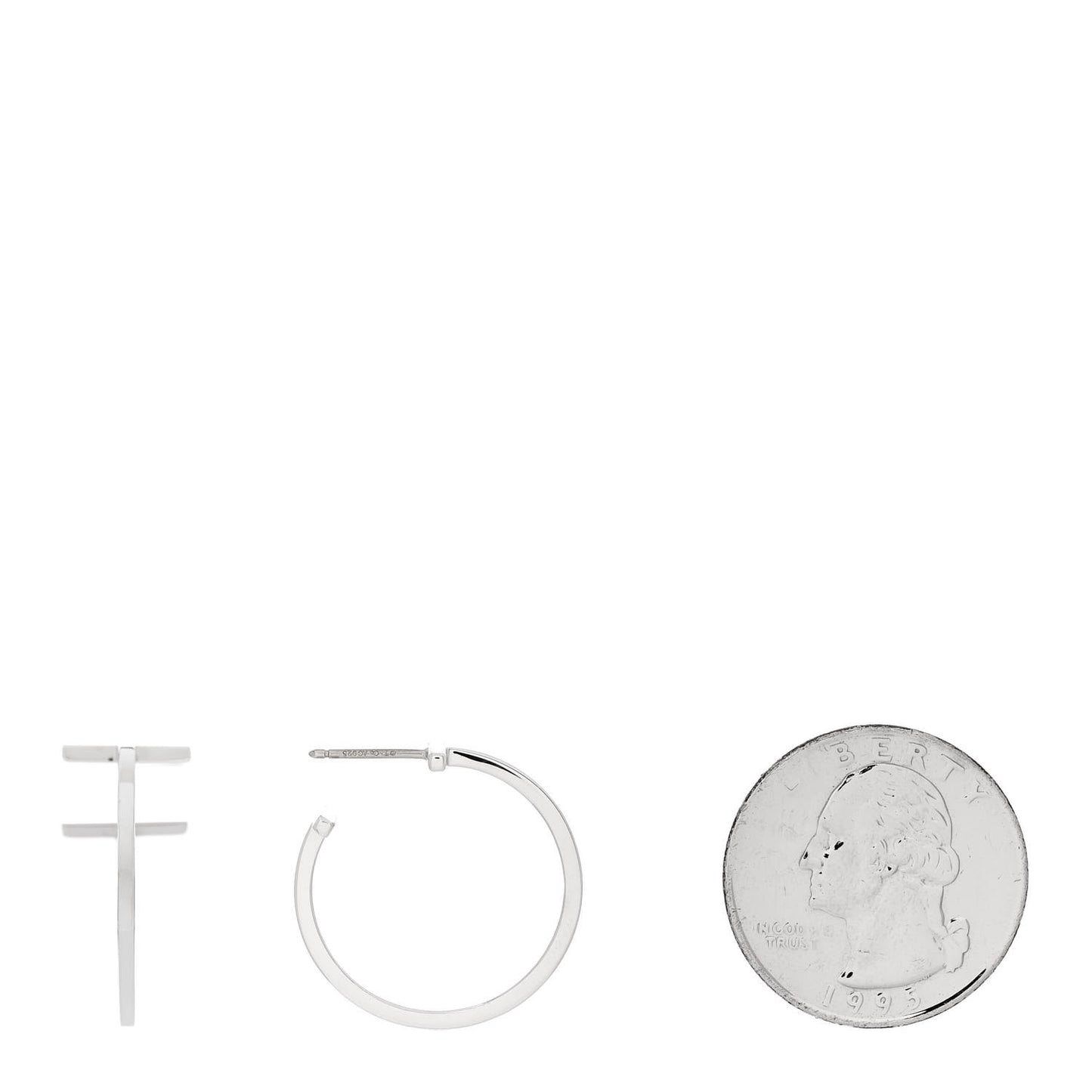 Sterling Silver Small T Wire Hoop Earrings
