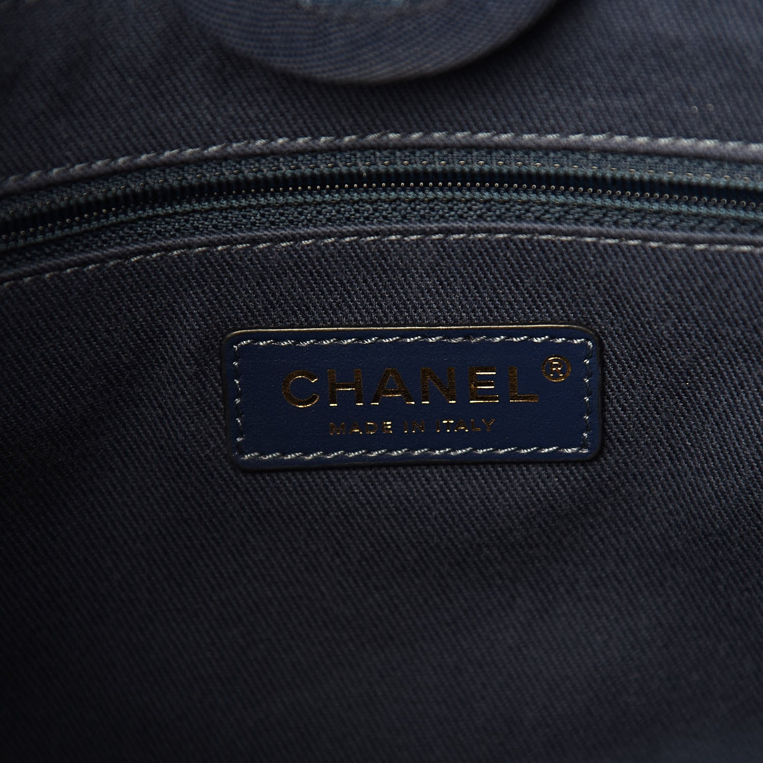 Chanel Mixed Fibers Striped Mini Deauville Tote Navy Blue 6 of 11