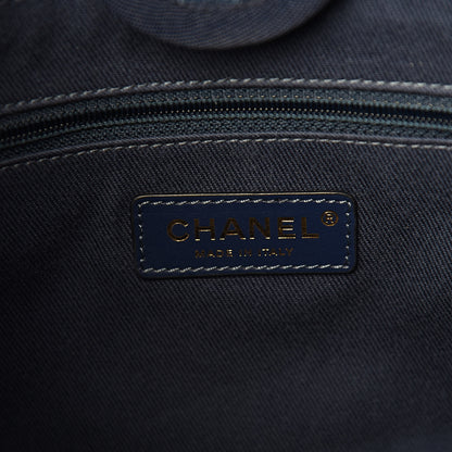 Chanel Mixed Fibers Striped Mini Deauville Tote Navy Blue 6 of 11