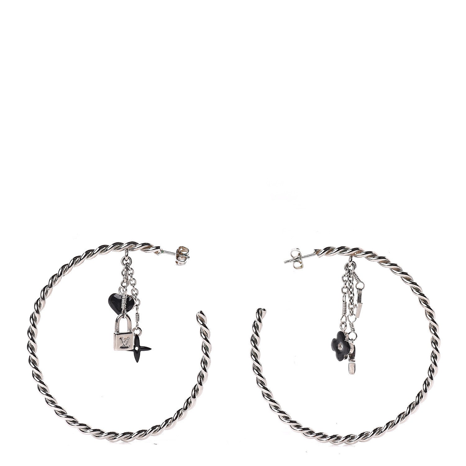 Louis Vuitton Sweet Monogram Creole Hoop Earrings Silver 1 of 3