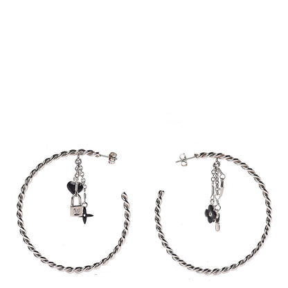 Louis Vuitton Sweet Monogram Creole Hoop Earrings Silver 1 of 3