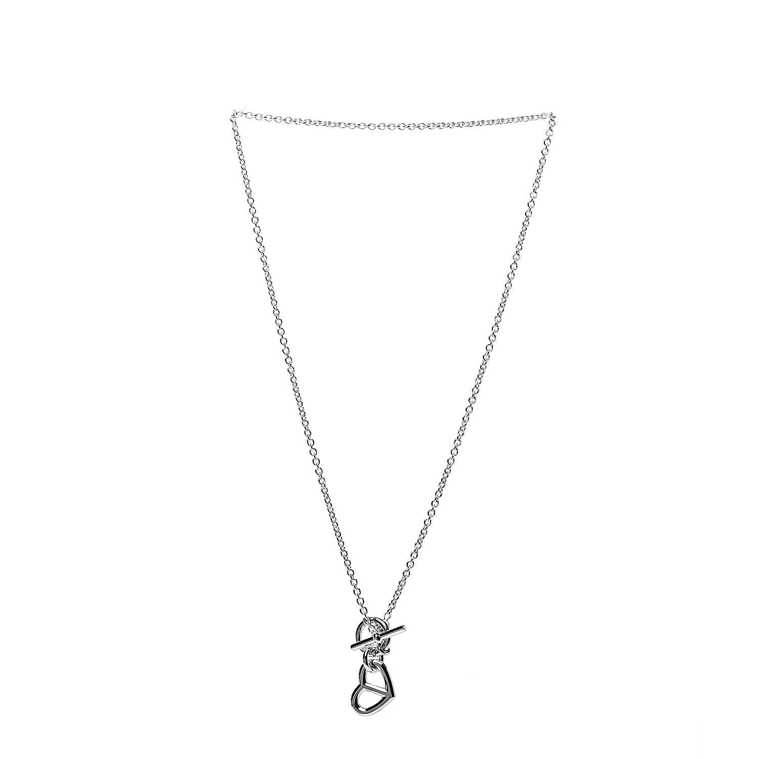 Hermes Sterling Silver Chaine D'Ancre Heart Toggle Necklace 3 of 6