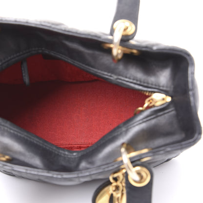 Christian Dior Lambskin Cannage Medium Lady Dior Black 4 of 8