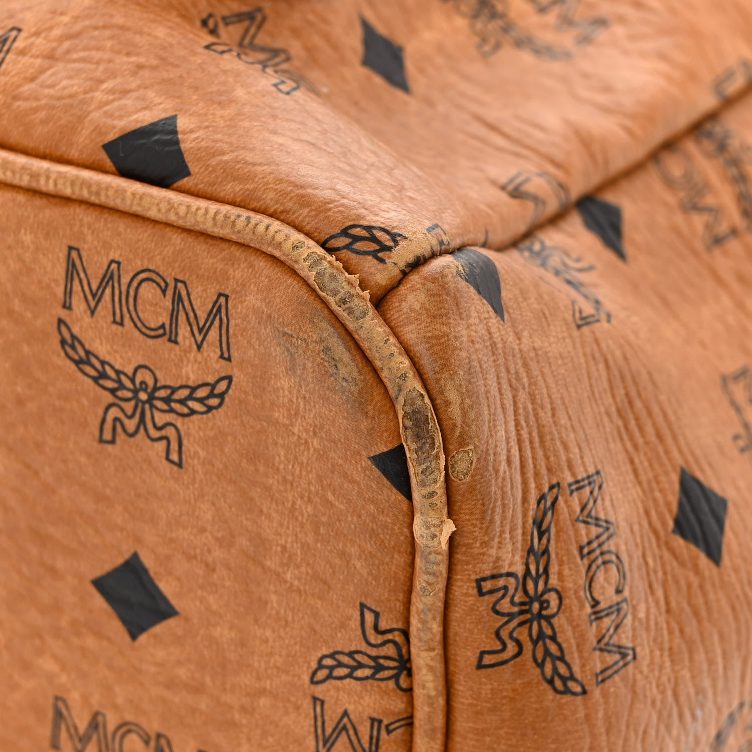 MCM Visetos Studded Medium Stark M Backpack Cognac 11 of 12