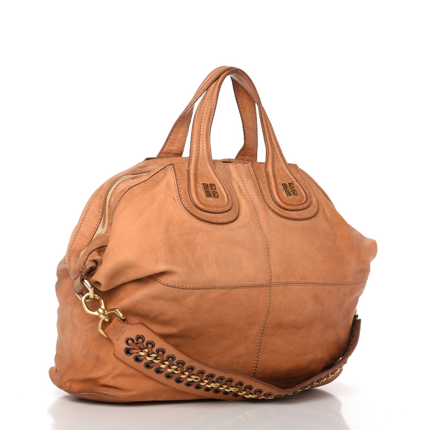 Wrinkled Lambskin Large Corset Chain Nightingale Tan