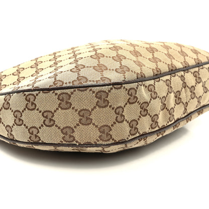 Gucci Monogram Medium Half Moon Hobo Dark Brown 9 of 10
