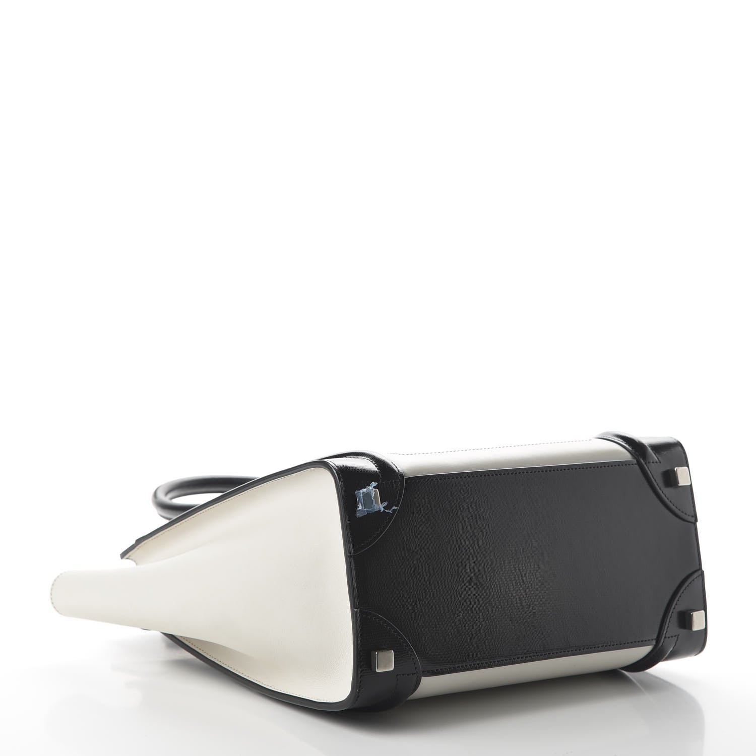 Celine Sleek Calfskin Micro Bi-Color Luggage Black White 4 of 9