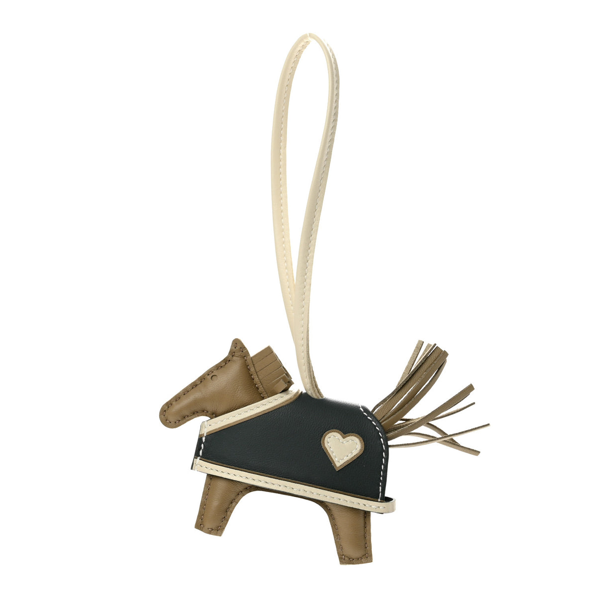 Milo Lambskin Grigri Rodeo Robeo Coeur Bag Charm PM Beige Marfa Craie Vert Mangrove