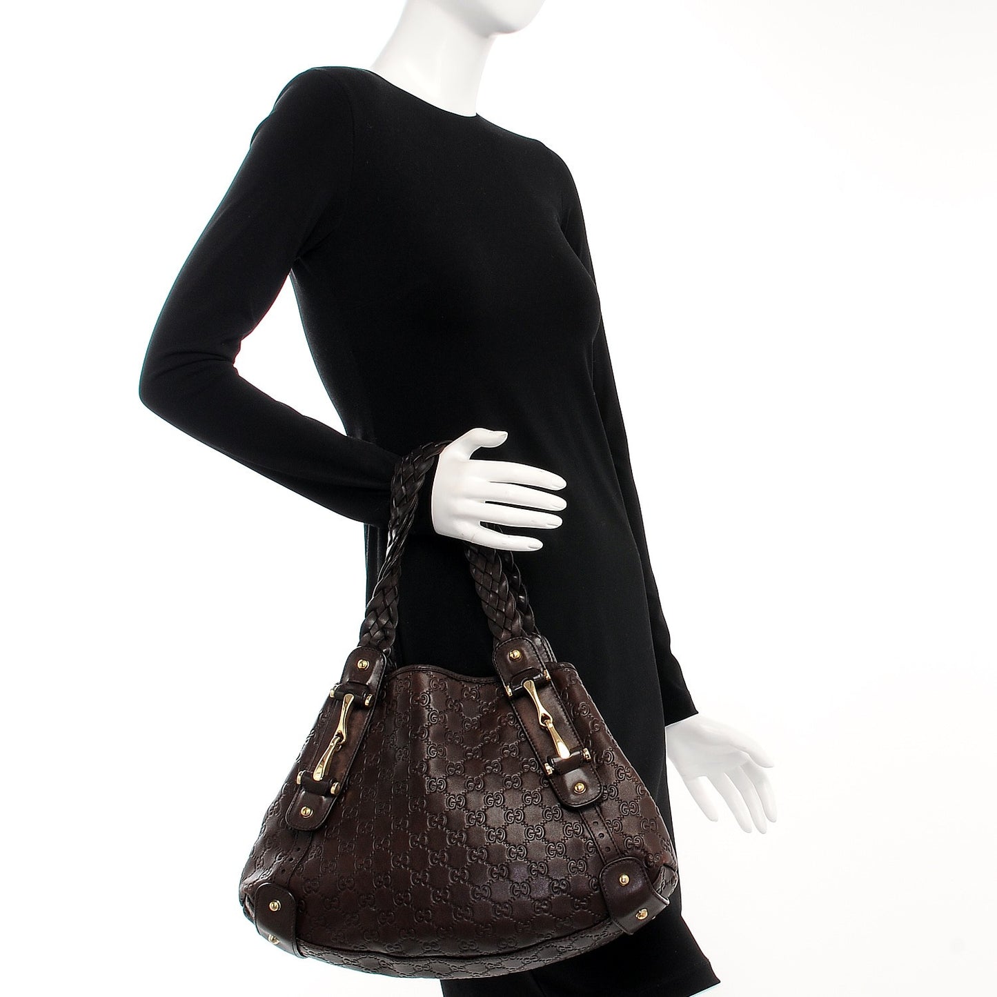 Guccissima Small Pelham Shoulder Bag Chocolate