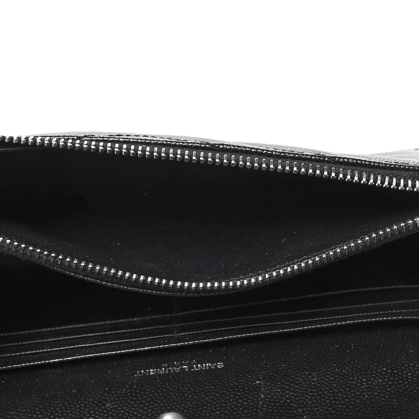 Grain De Poudre Matelasse Chevron Monogram Envelope Chain Wallet Black