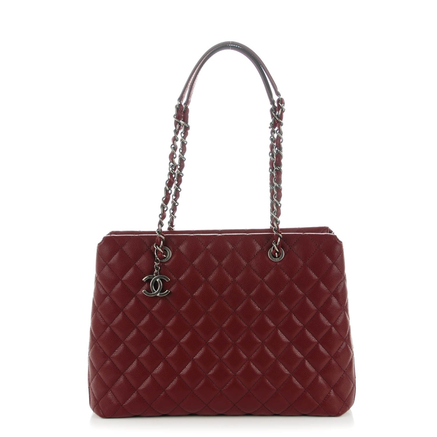 Chanel Caviar Quilted City Shopping Tote Burgundy 1 of 7