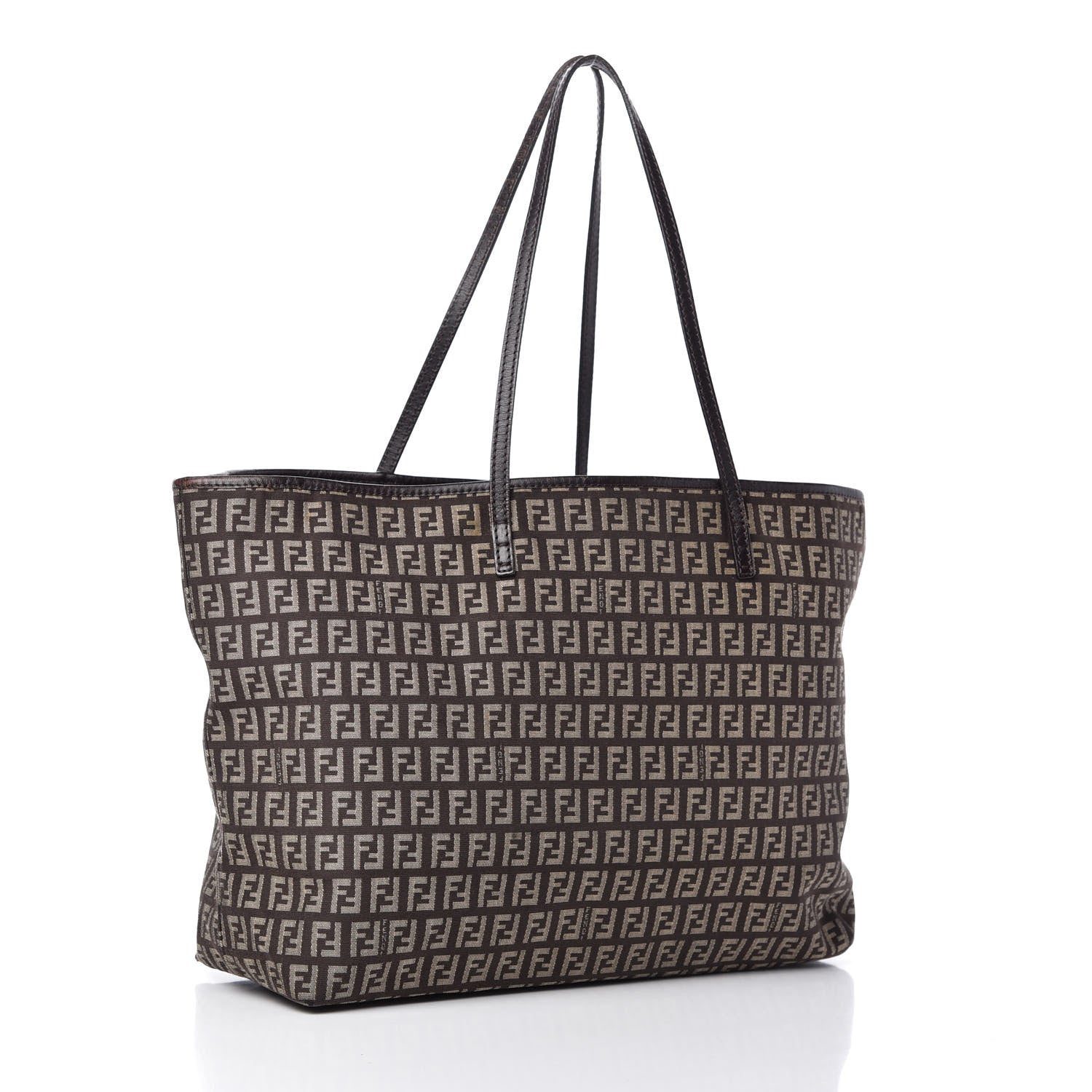 Fendi Zucchino Vitello Roll Tote Testa di Moro Beige 3 of 10