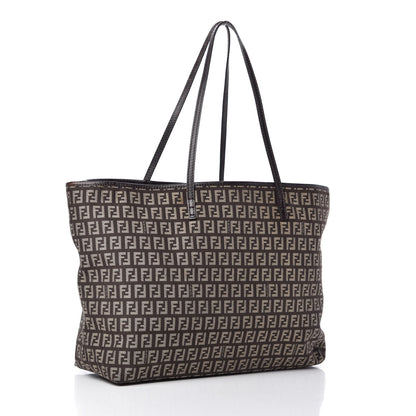 Fendi Zucchino Vitello Roll Tote Testa di Moro Beige 3 of 10