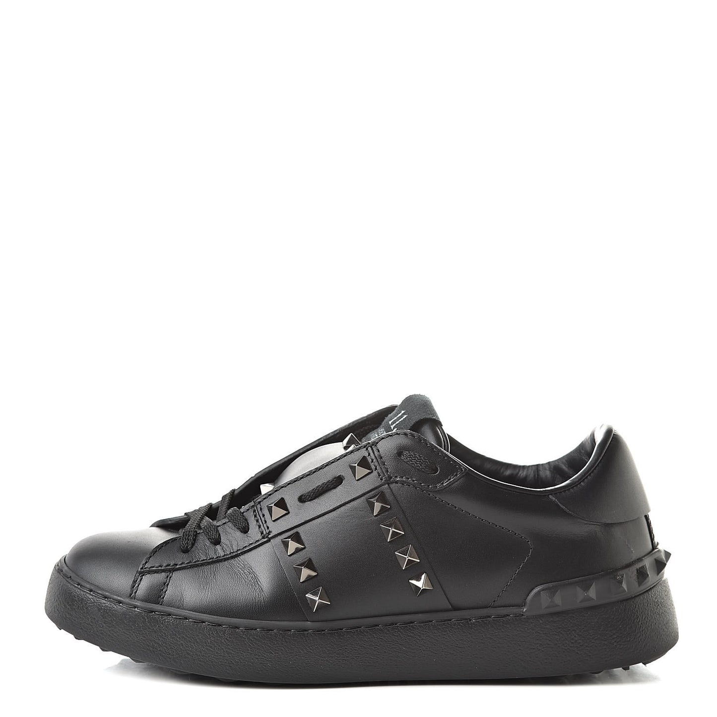 Calfskin Rockstud Untitled Open Sneakers 37 Black