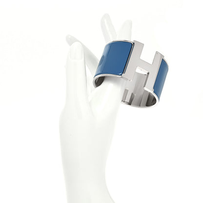 Hermes Enamel Extra Wide Clic Clac H Bracelet PM Bleu Turquin 2 of 5