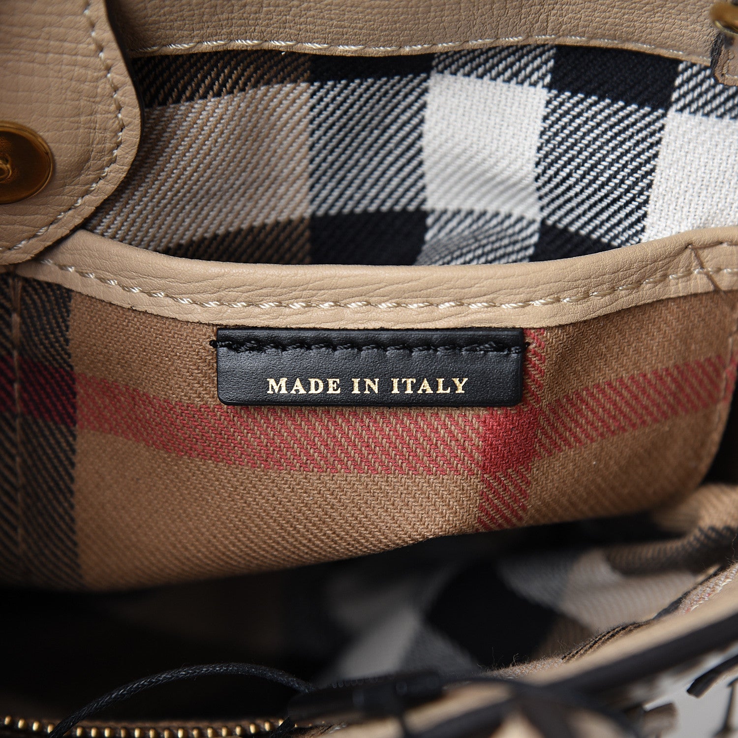Burberry Calfskin Broguing Small Banner Tote Chino Multicolor 7 of 17