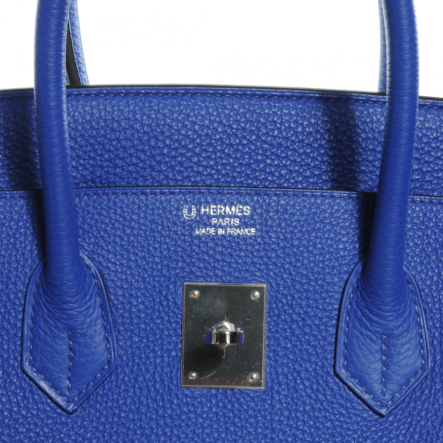 Hermes Togo Bi Color Horseshoe Birkin 35 Bleu Electrique and Iris 6 of 10
