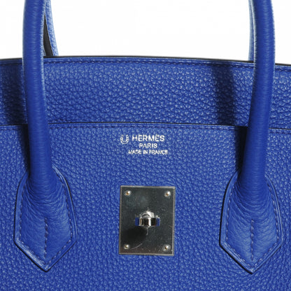 Hermes Togo Bi Color Horseshoe Birkin 35 Bleu Electrique and Iris 6 of 10