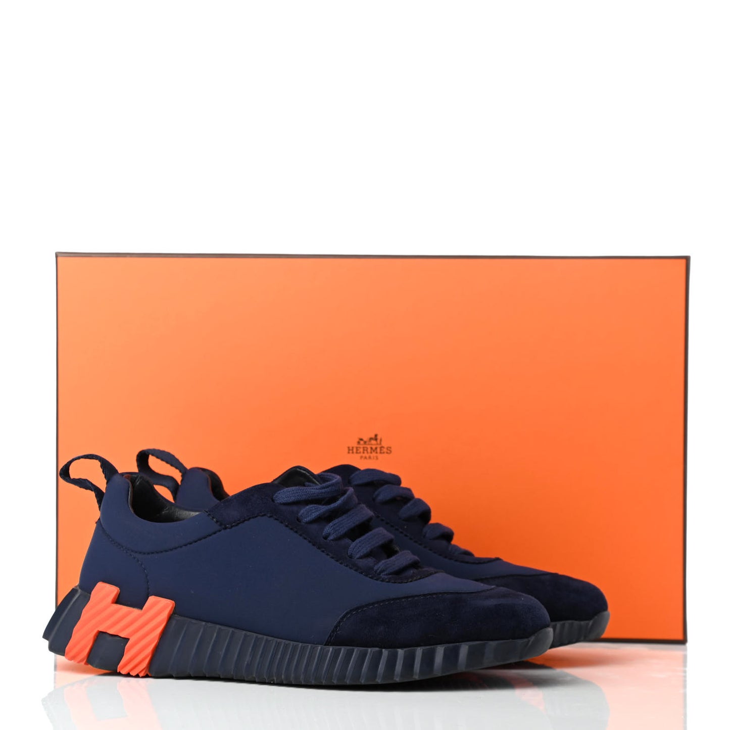 Technical Jersey Suede Goatskin Bouncing Sneakers 36 Marine