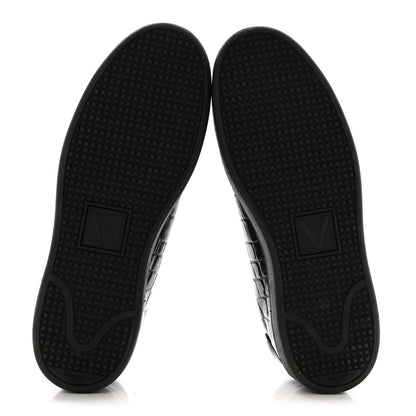 Louis Vuitton Calfskin Crocodile Embossed Frontrow Mens Sneakers 8 Black 10 of 20