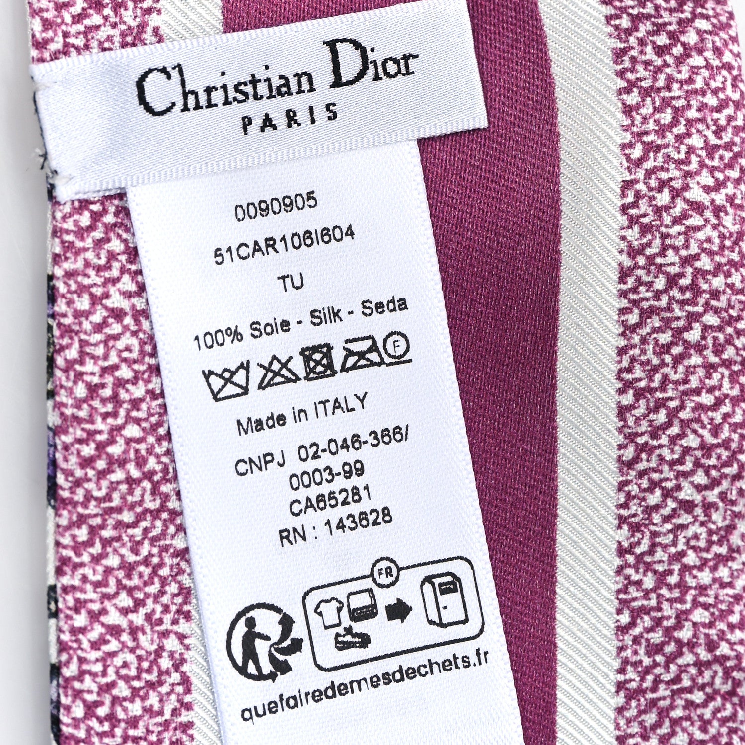 Christian Dior Silk Chardons Mitzah Scarf ivory Purple Multicolor 3 of 4