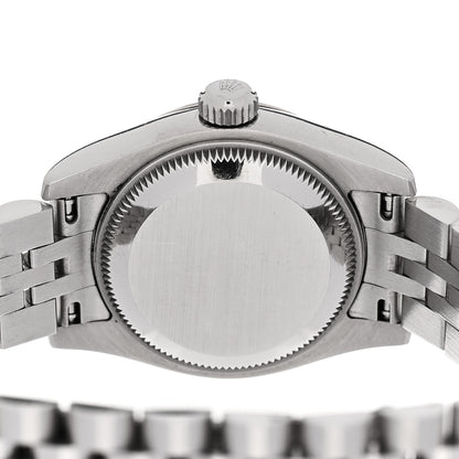 Rolex Stainless Steel 18K White Gold 26mm Oyster Perpetual Datejust Watch Black Roman 179174 4 of 5