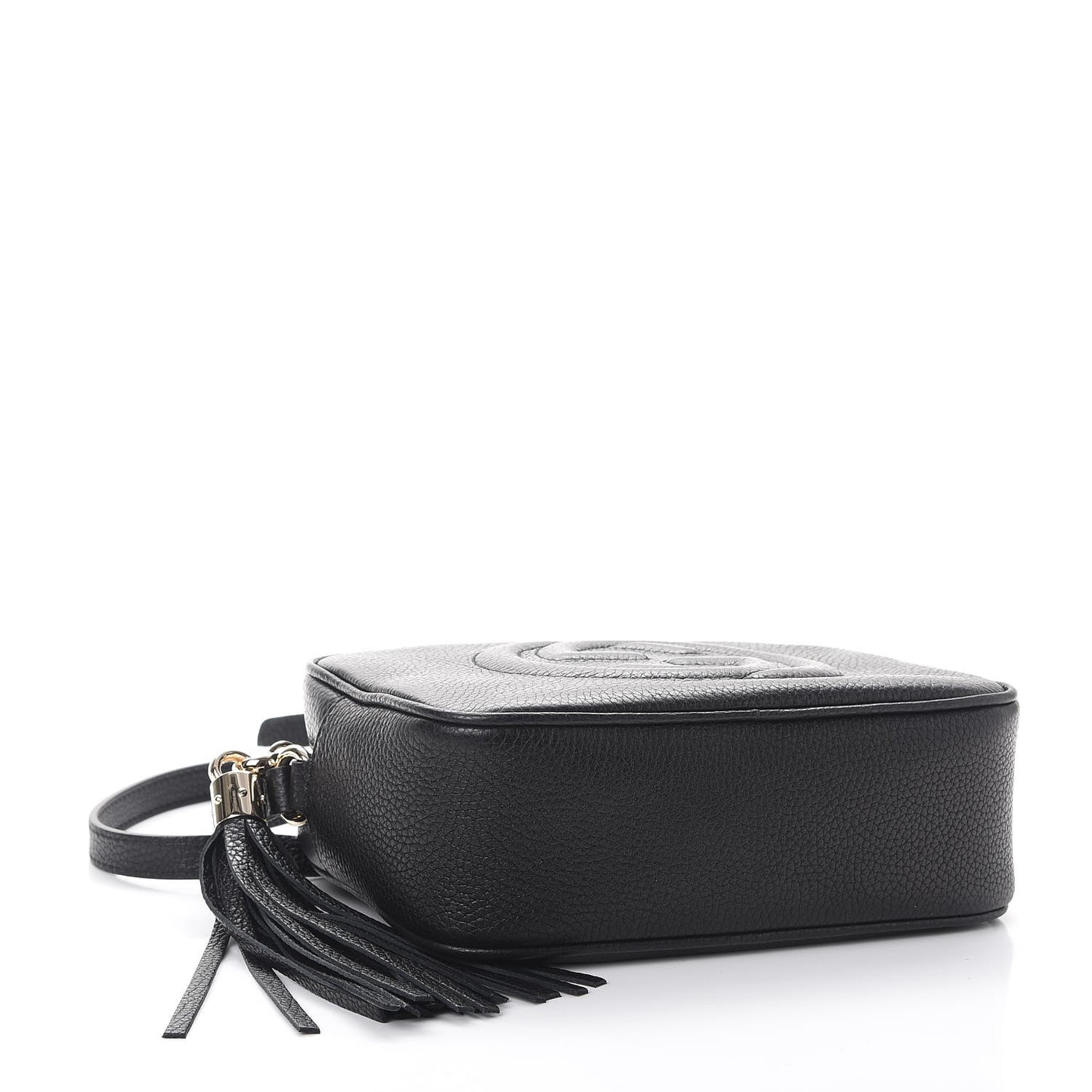 Pebbled Calfskin Small Soho Disco Bag Black