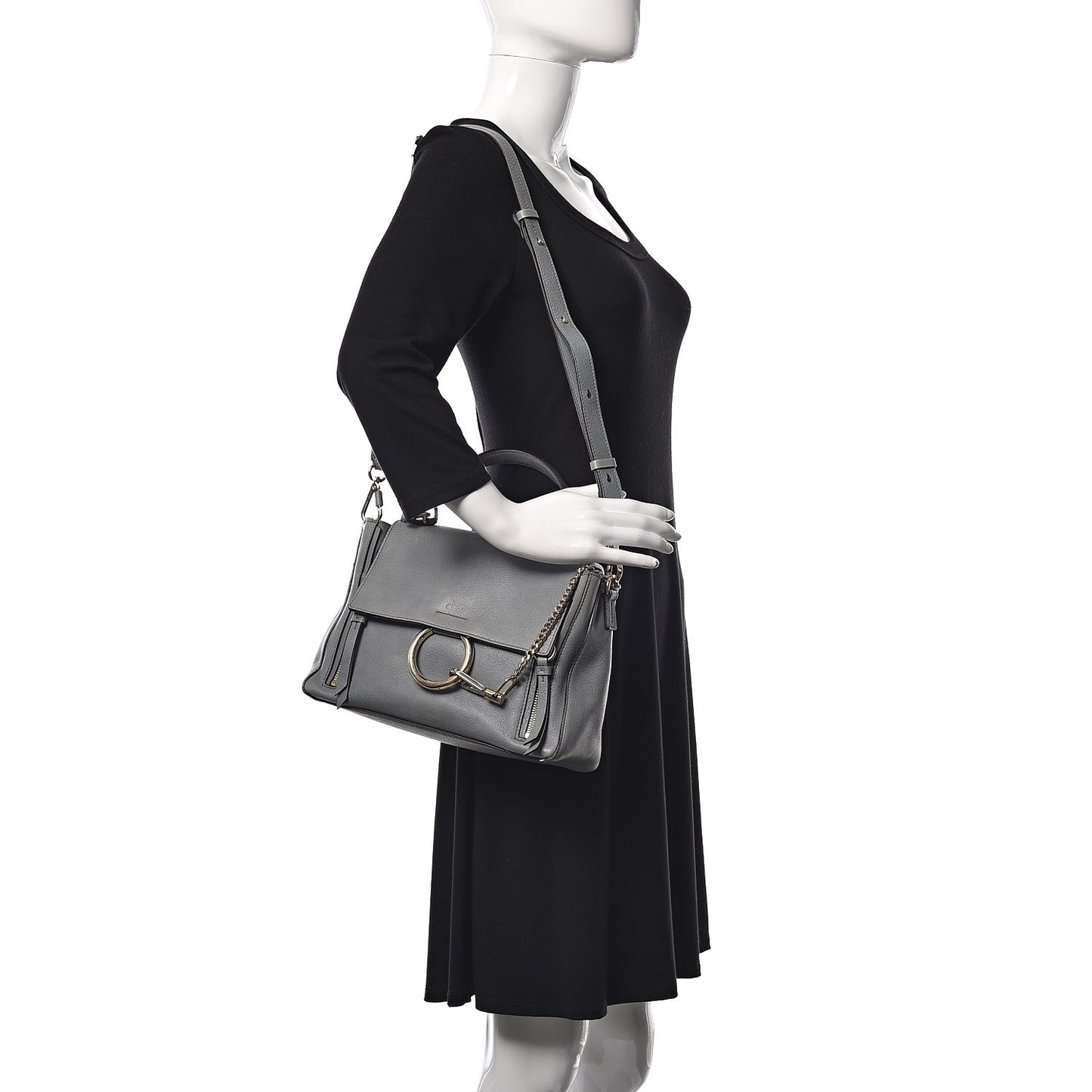 Calfskin Small Faye Day Shoulder Bag Cloudy Blue
