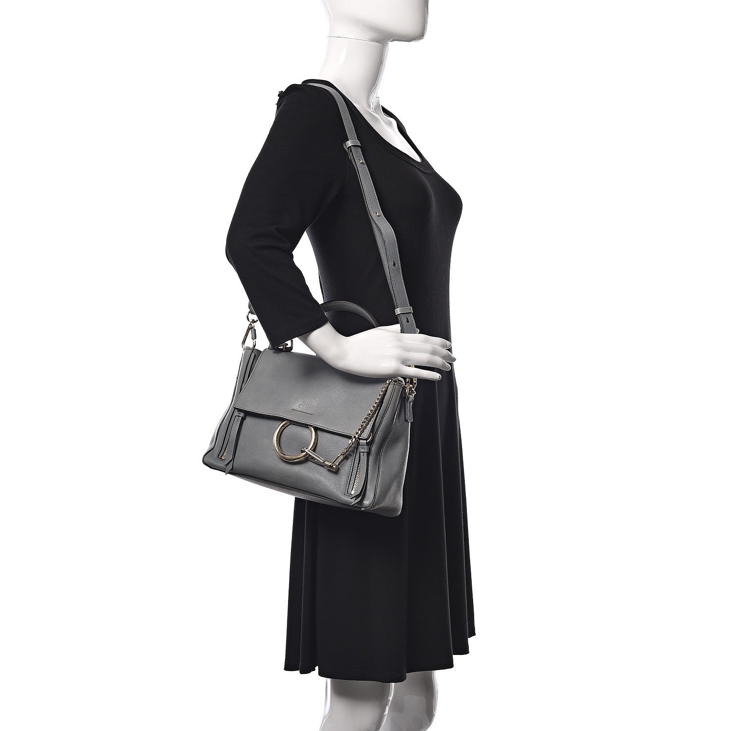 Chloe Calfskin Small Faye Day Shoulder Bag Cloudy Blue 2 of 26