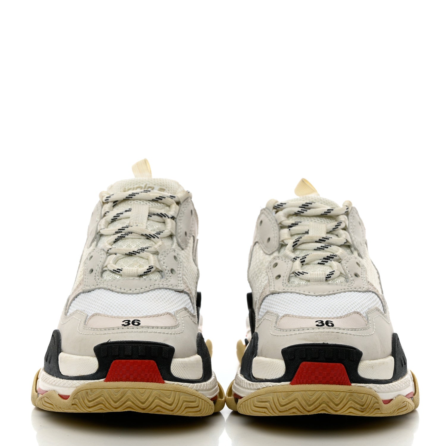 Balenciaga Fabric Mesh Womens Triple S Sneakers 36 Grey Red White 2 of 12