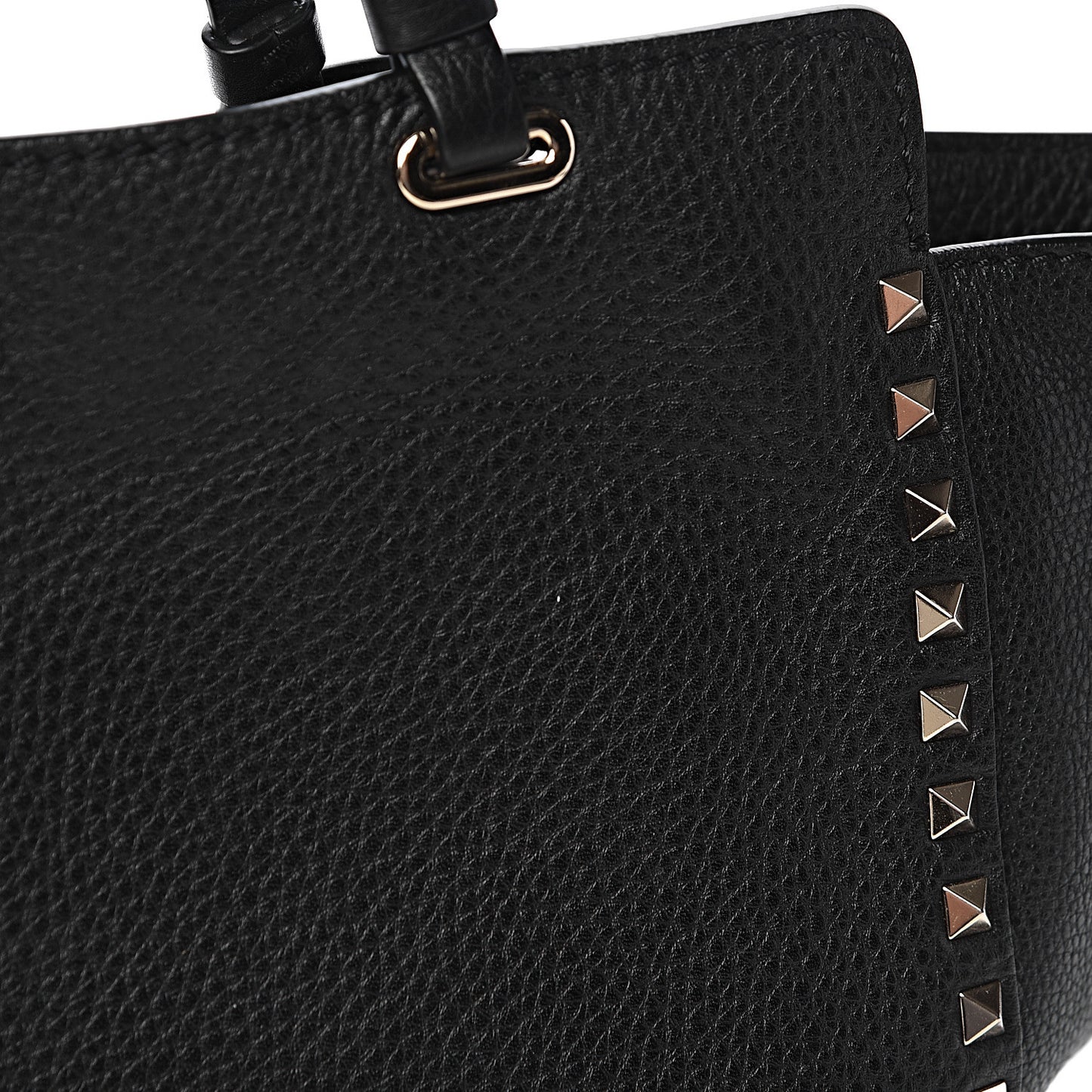 Alce Printed Calfskin Medium Rockstud Tote Black