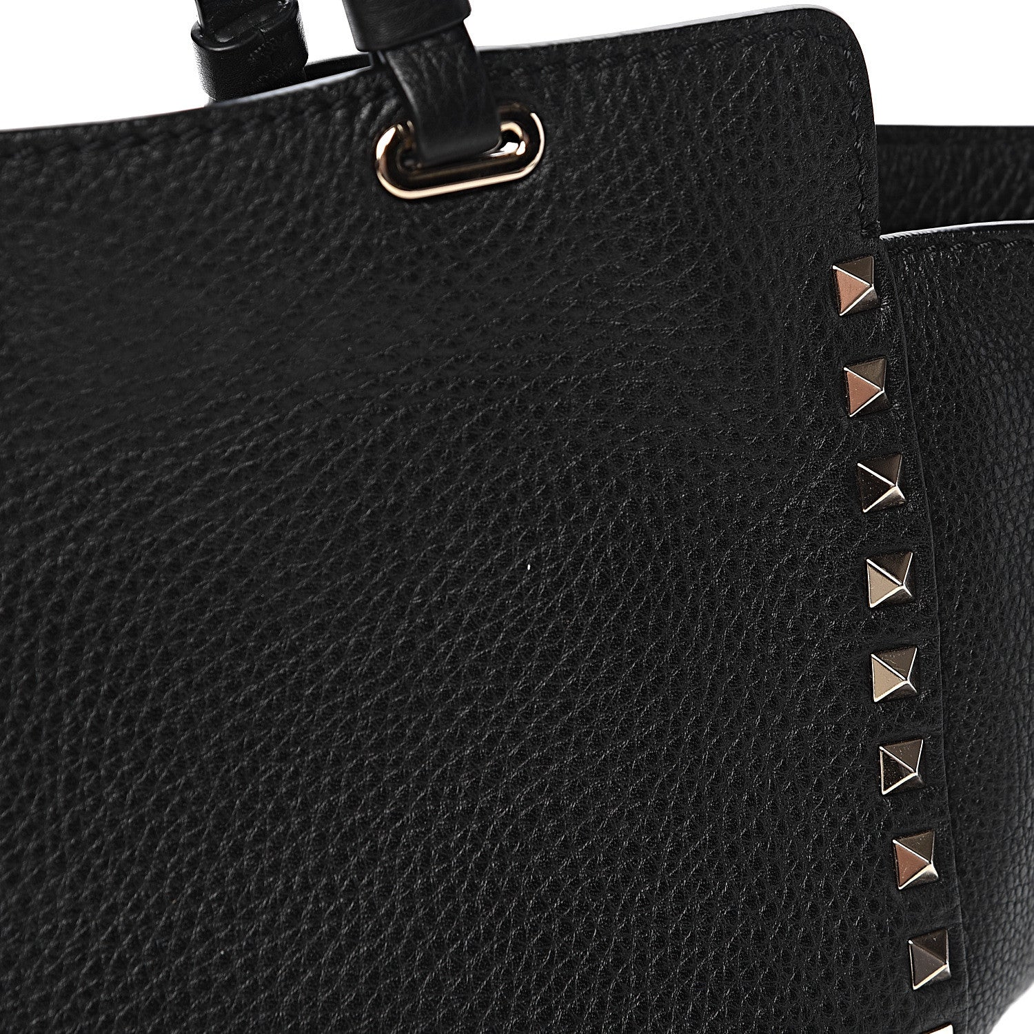 Valentino Garavani Alce Printed Calfskin Medium Rockstud Tote Black 13 of 14