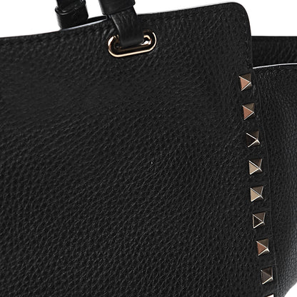 Valentino Garavani Alce Printed Calfskin Medium Rockstud Tote Black 13 of 14