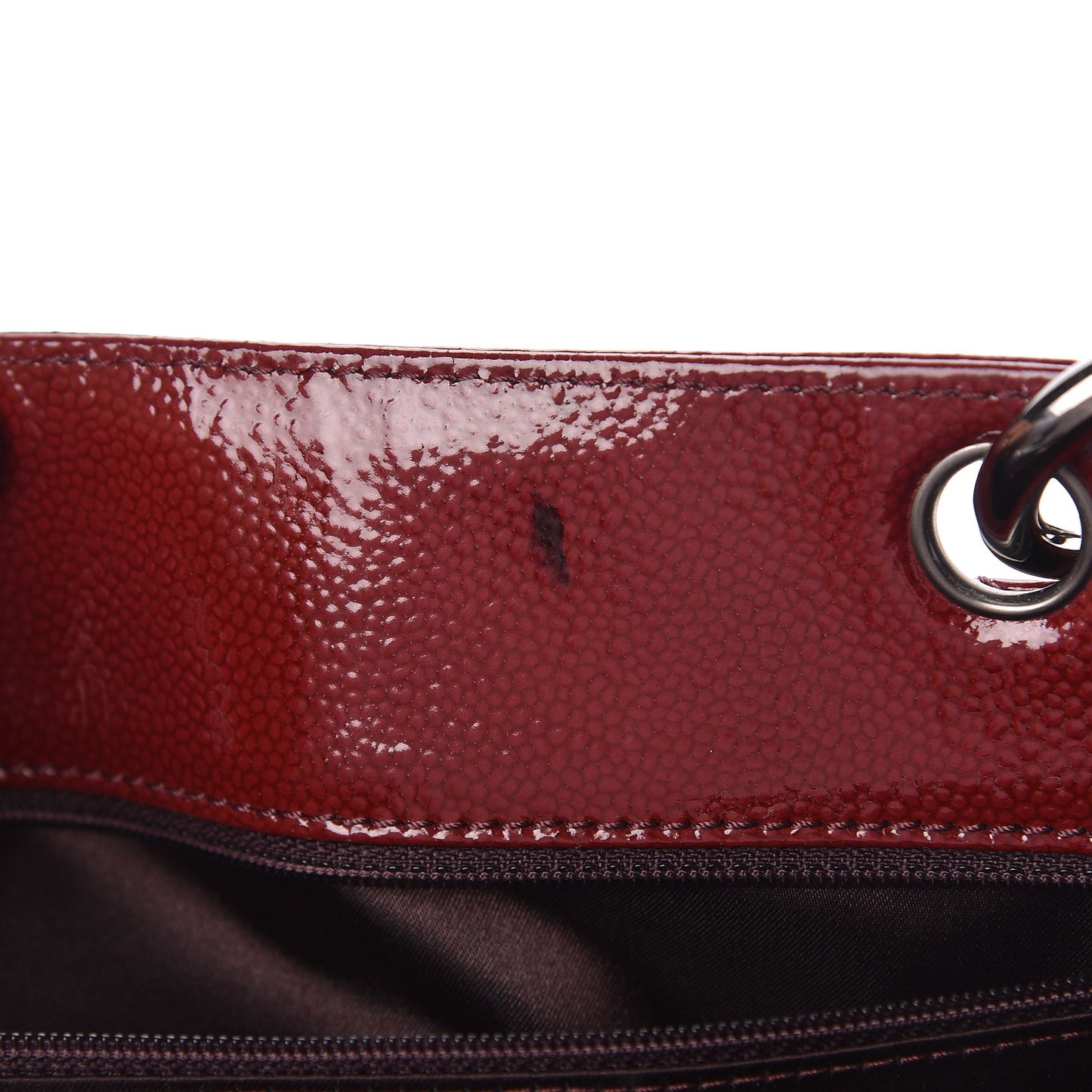 Patent Caviar Diamond Quilted Large Shine Reissue Tote Red