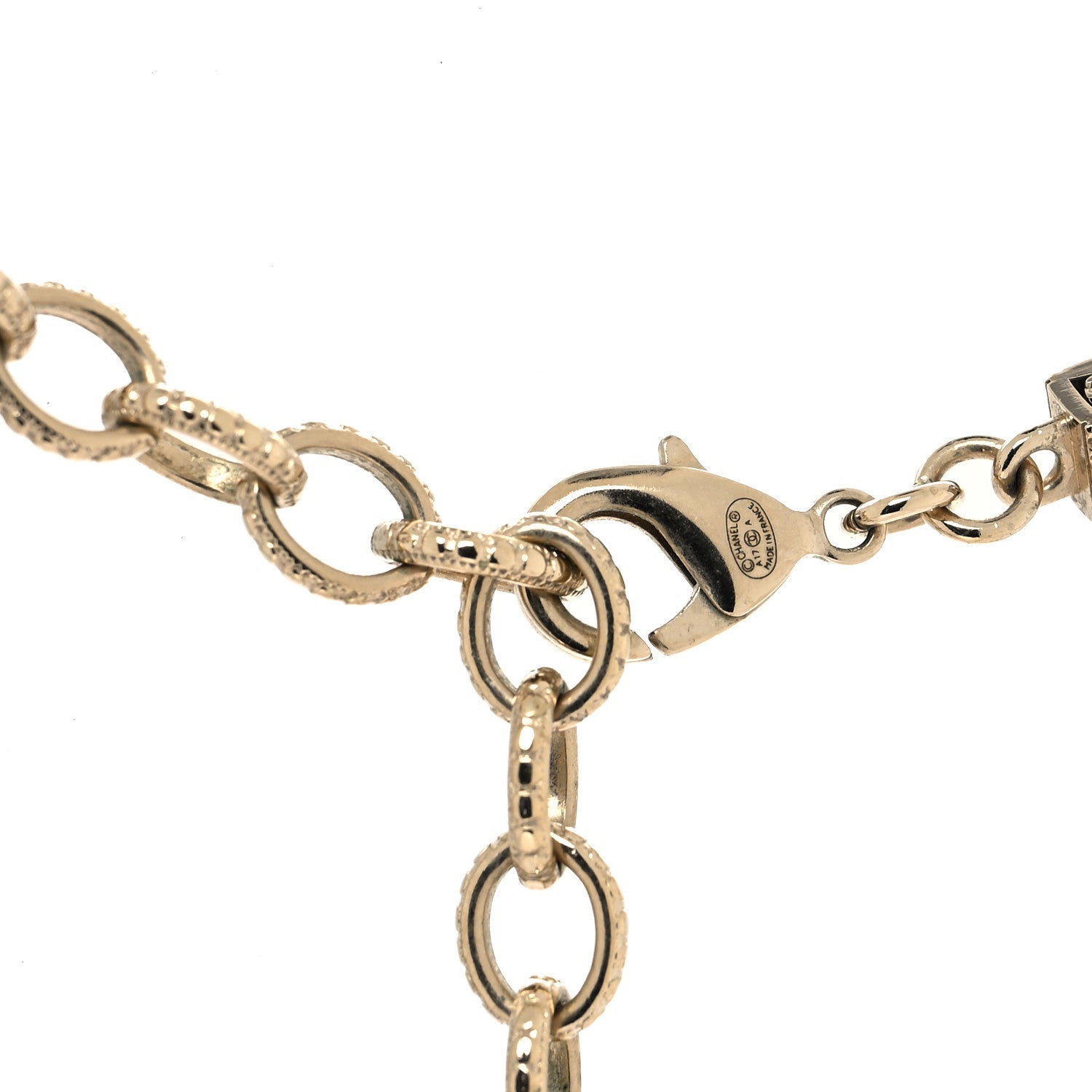 Chanel Mesh Logo Choker Necklace Gold 4 of 5