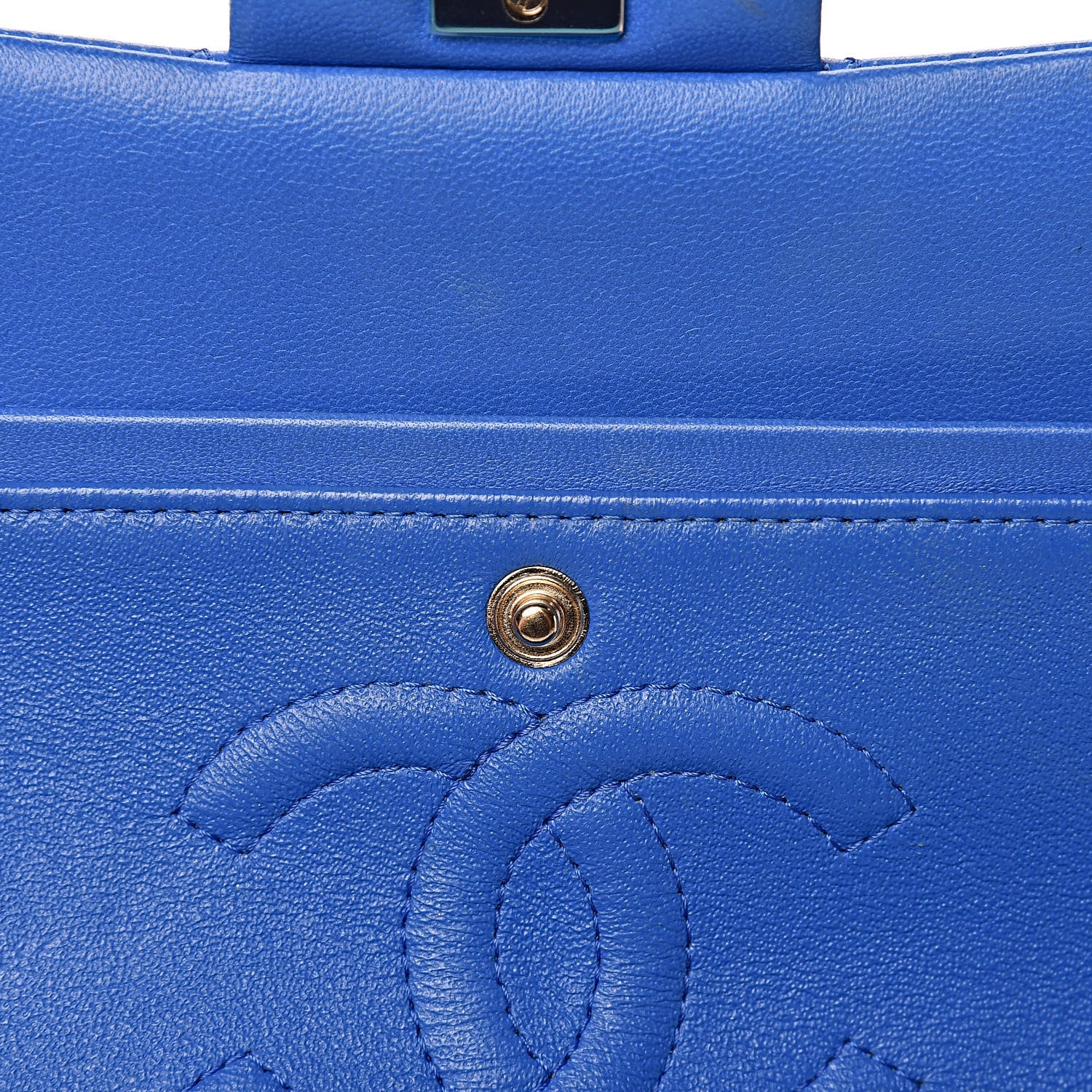Chanel Lambskin Quilted Medium Double Flap Blue 13 of 18