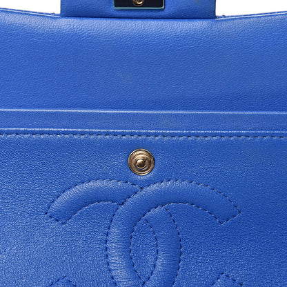 Chanel Lambskin Quilted Medium Double Flap Blue 13 of 18