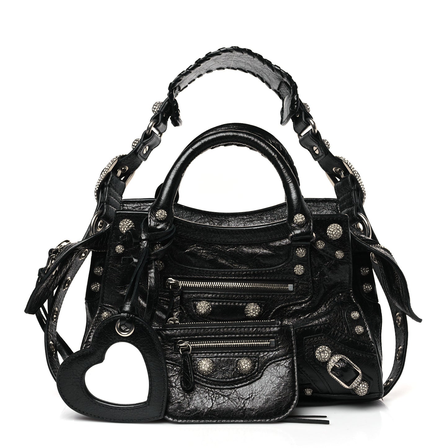 Agneau Arena Crystal Neo Cagole Handbag XS Black