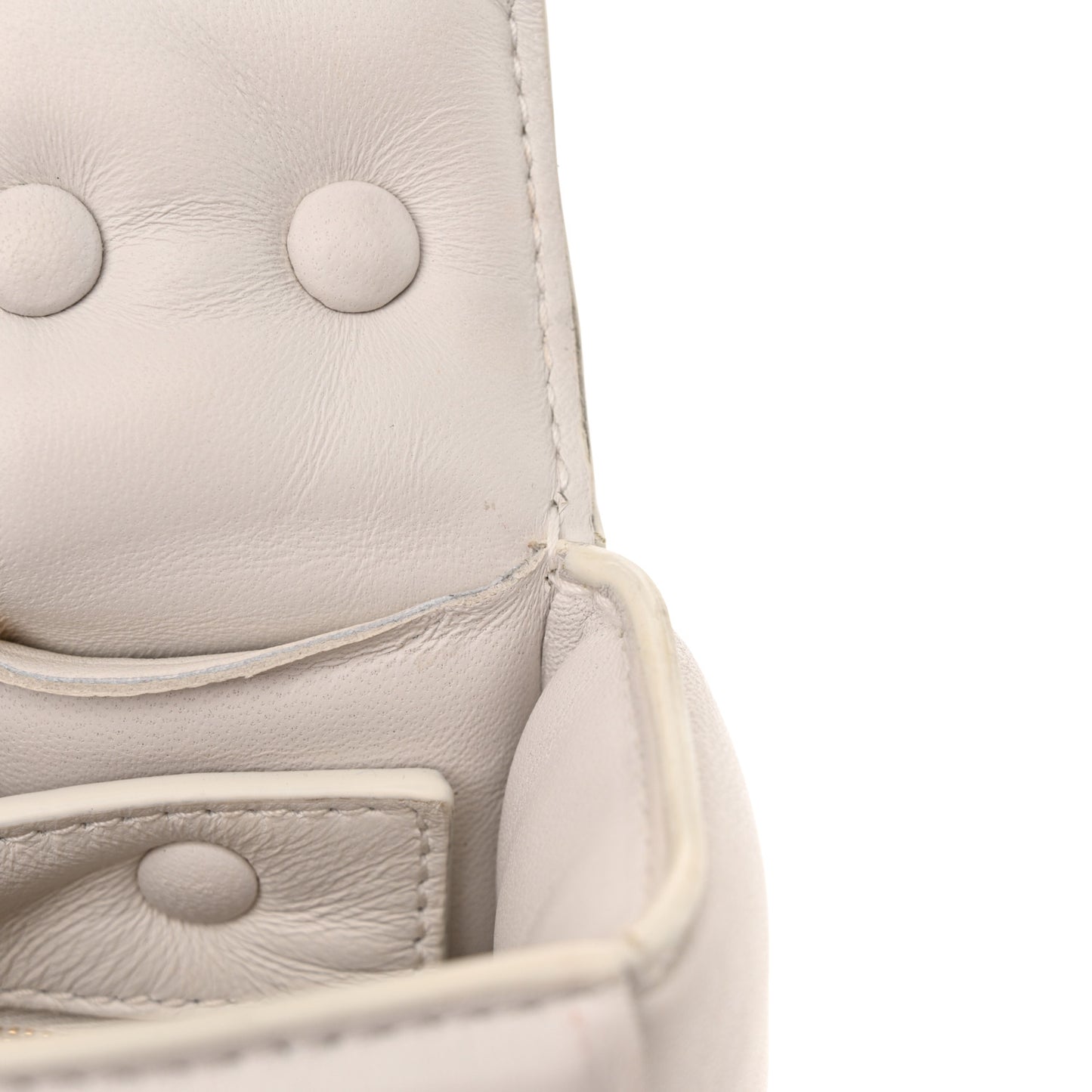 Lambskin Maxi Intreccio Padded Chain Cassette Crossbody Bag White