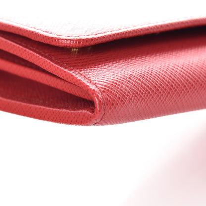 Prada Saffiano Metal Continental Flap Wallet Fuoco 8 of 12