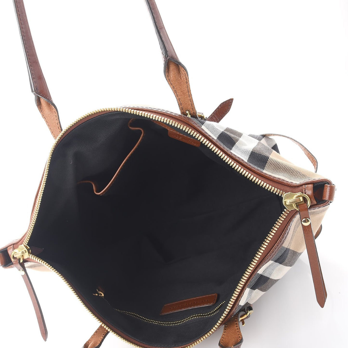 Canvas House Check Shoulder Bag Saddle Brown