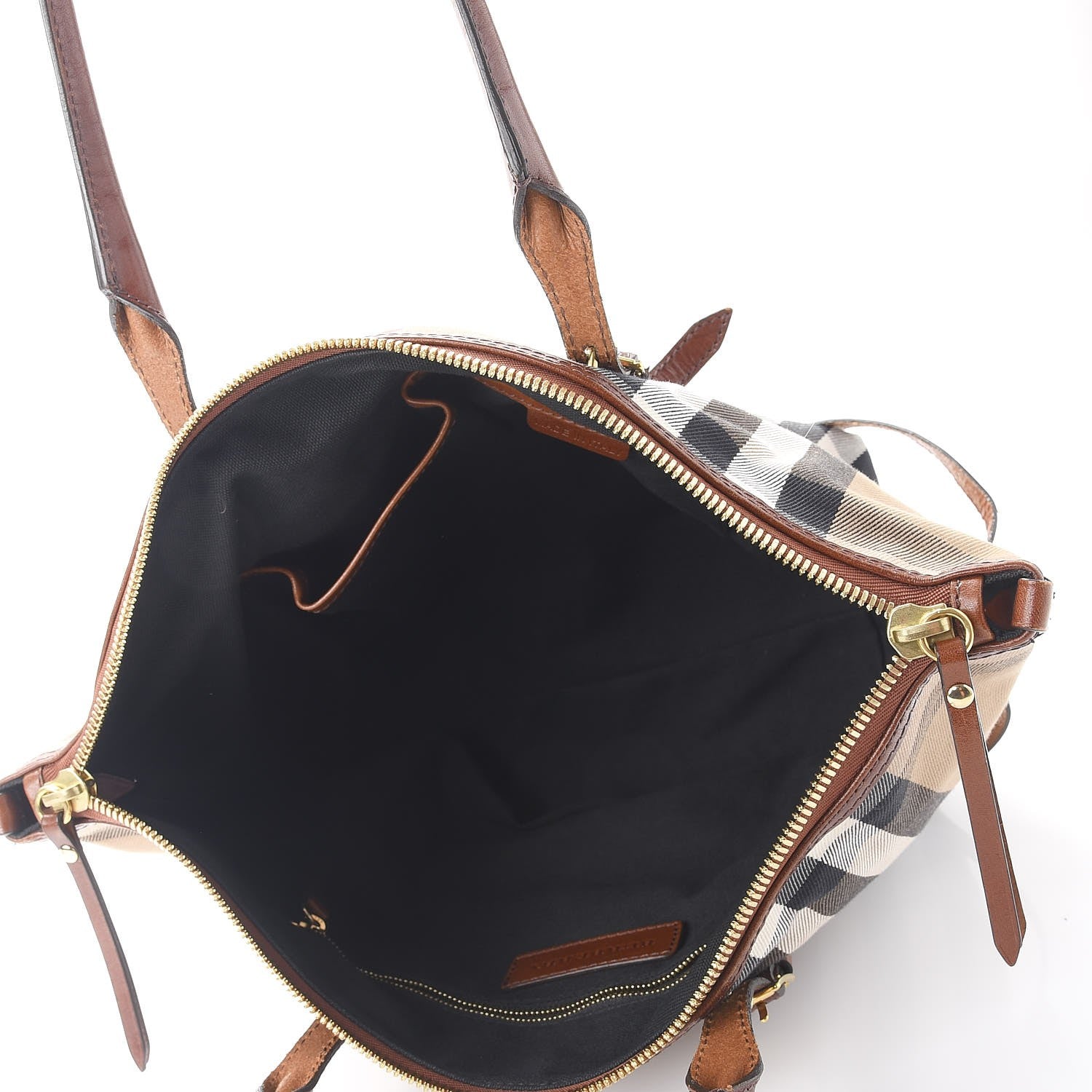Burberry Canvas House Check Shoulder Bag Saddle Brown 5 of 13