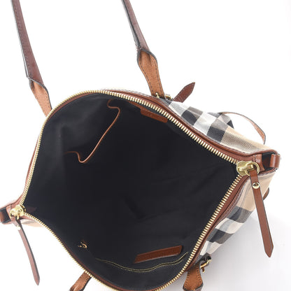 Burberry Canvas House Check Shoulder Bag Saddle Brown 5 of 13