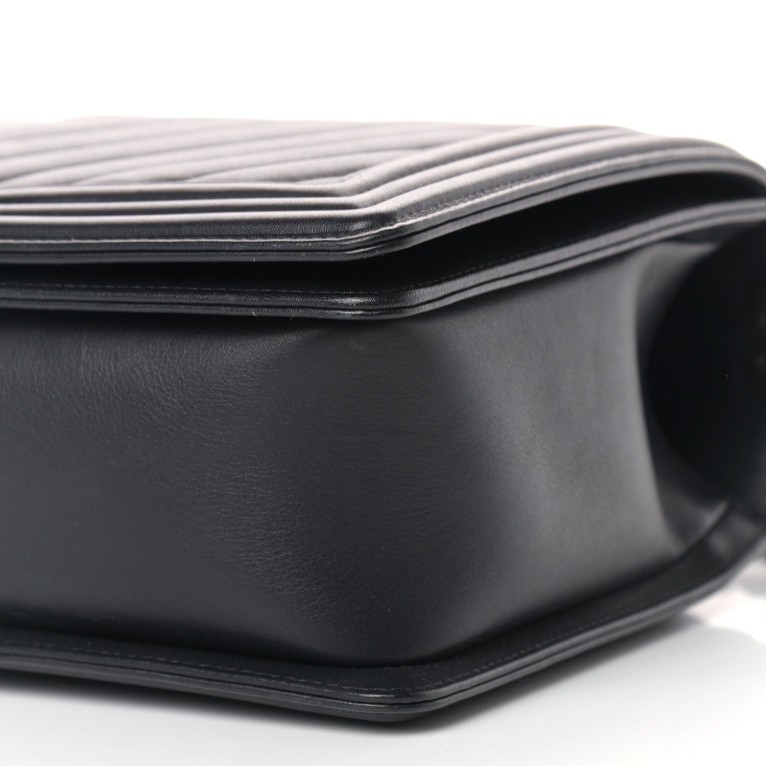 Chanel Calfskin Chevron Quilted New Medium Boy Flap Black 9 of 11