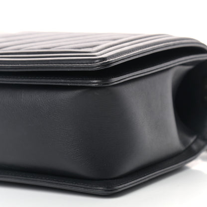 Chanel Calfskin Chevron Quilted New Medium Boy Flap Black 9 of 11