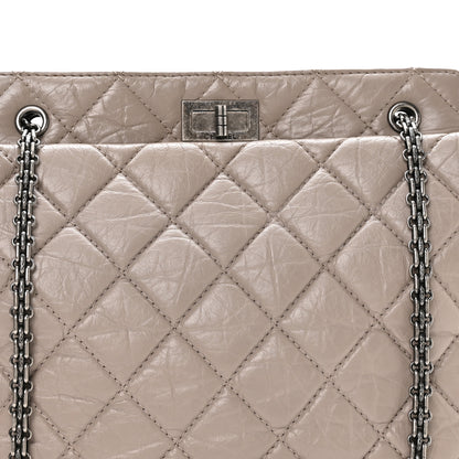 Chanel Aged Calfskin Quilted Reissue 2.55 Tote Light Grey 8 of 10