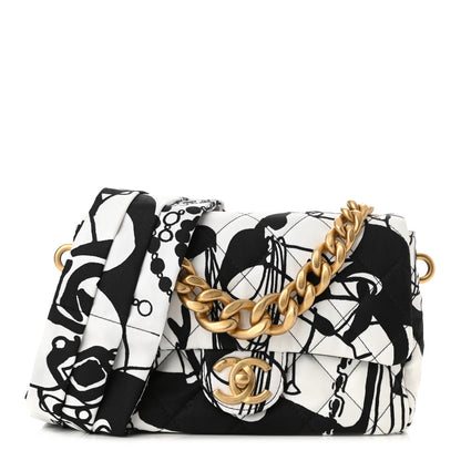 Chanel Canvas Printed Deer Coco Mini Single Flap Gray Black 1 of 11