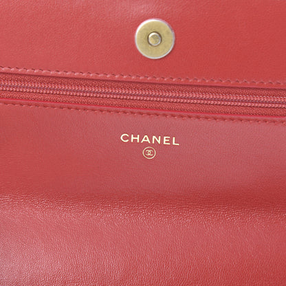Chanel Shiny Goatskin Quilted 19 Wallet On Chain WOC Rouge 6 of 12