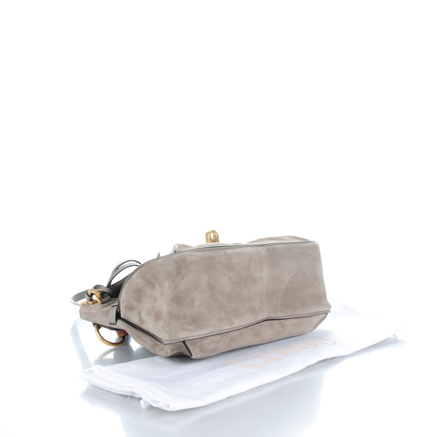 Suede Calfskin Small Lexa Shoulder Bag Motty Grey
