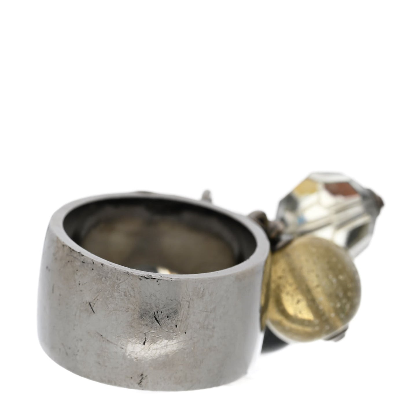 Ruthenium Beaded CC Star Ring 6.25